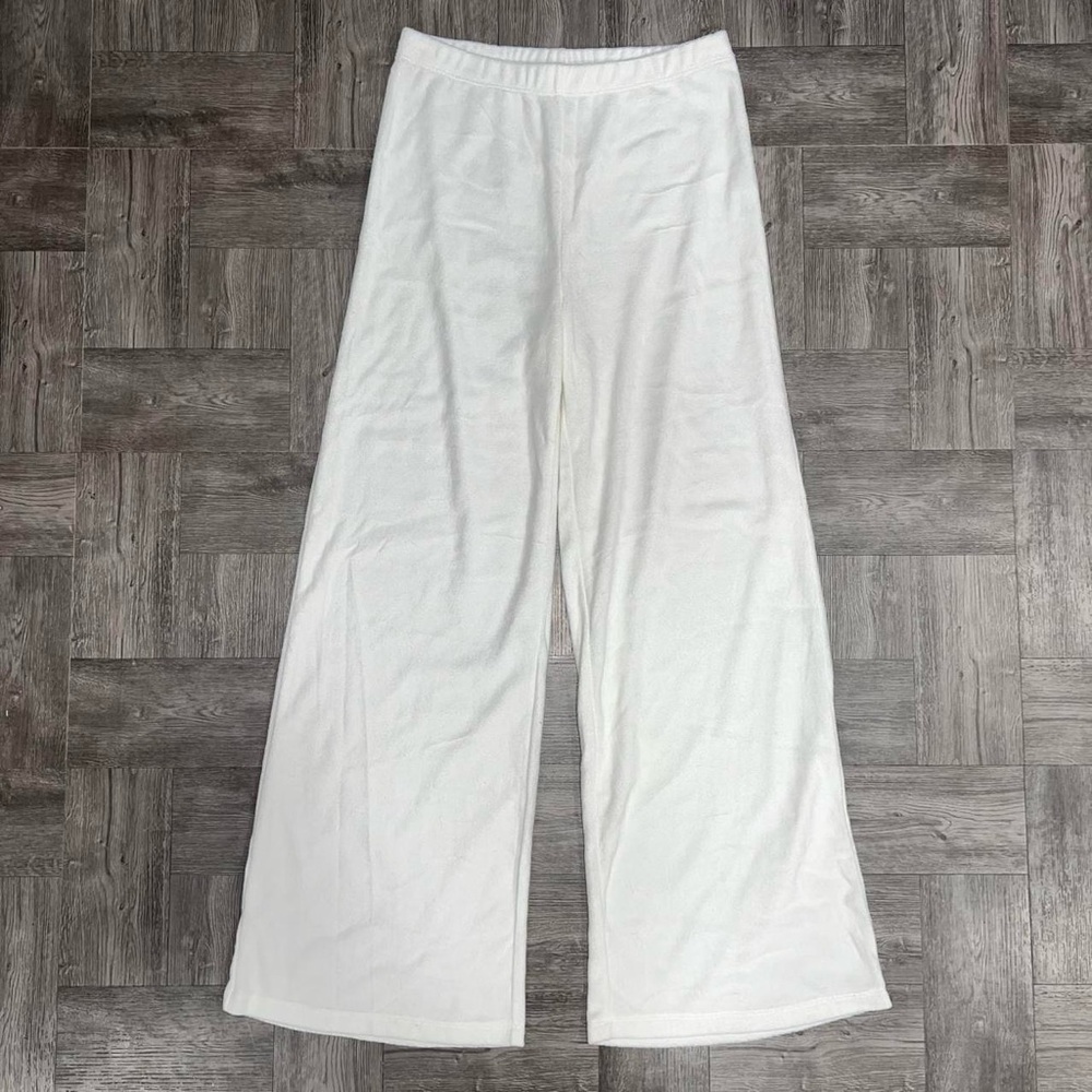 Princess Polly White Terry Pants Size 6